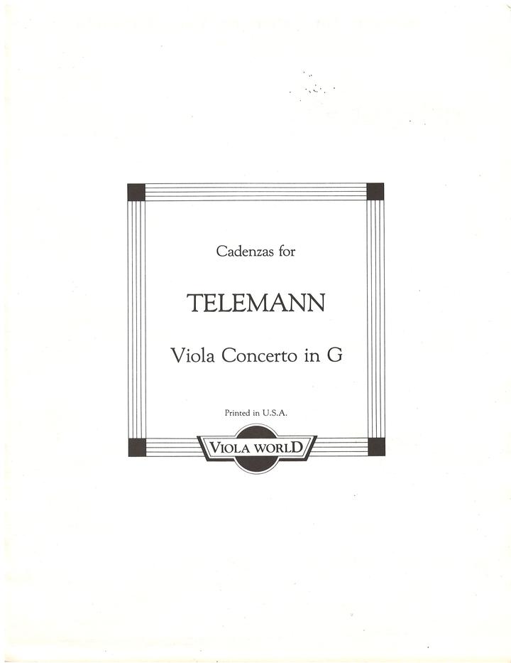 Arnold - Cadenzas for Telemann Viola Concerto in Gmaj - Viola Solo Viola World VWP000057