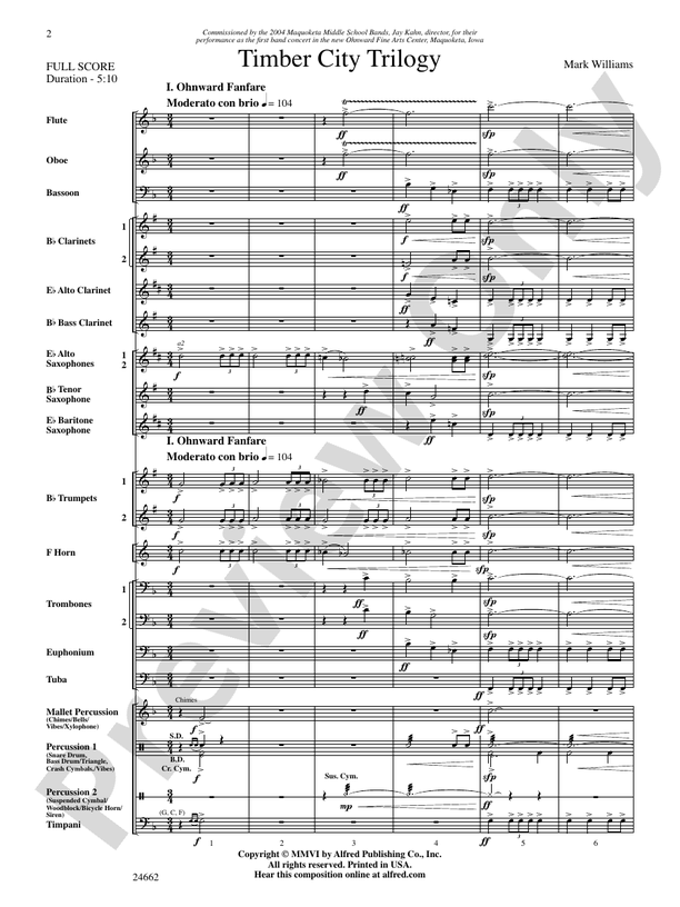 Timber City Trilogy - Concert Band Conductor Score & Parts (Digital Download)