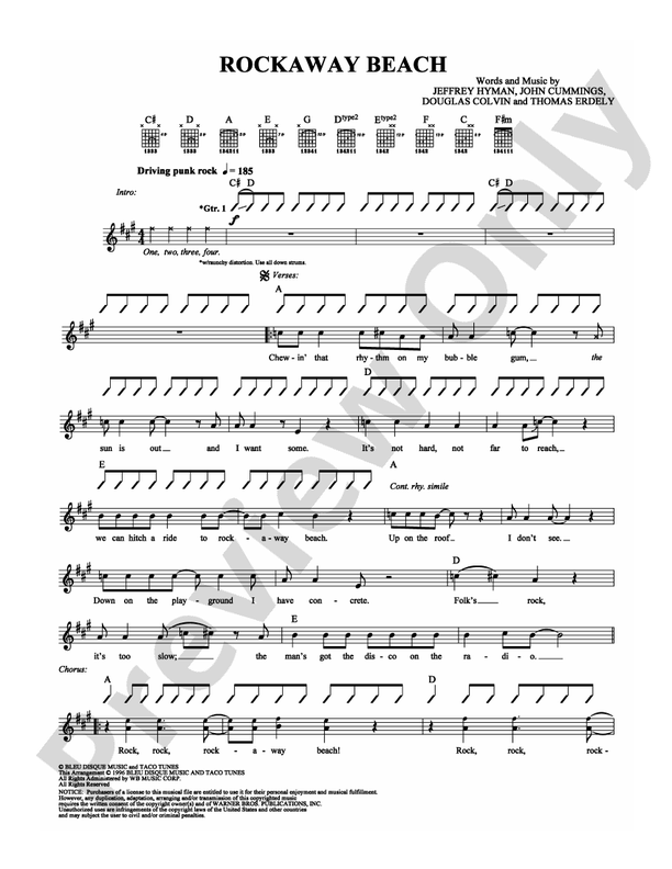 Rockaway Beach - Guitar TAB (Digital Download)