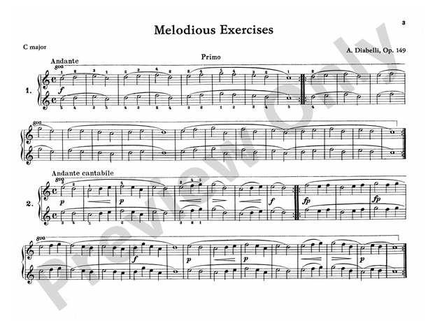Diabelli - Melodious Exercises, Op. 149 - 1 Piano, 4 Hands (Digital Download)