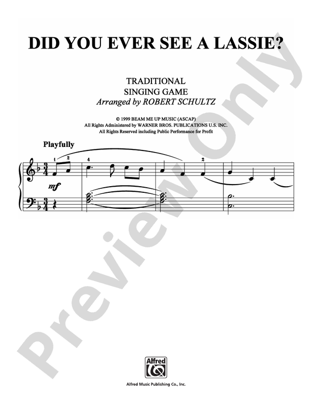 Did You Ever See a Lassie? - Arr. Robert Schultz (DSM-PS-0007490) - Easy Piano (Digital Download)