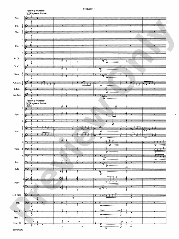 Ithaca (from The Odyssey (Symphony No. 2)) - Concert Band Conductor Score & Parts (Digital Download)
