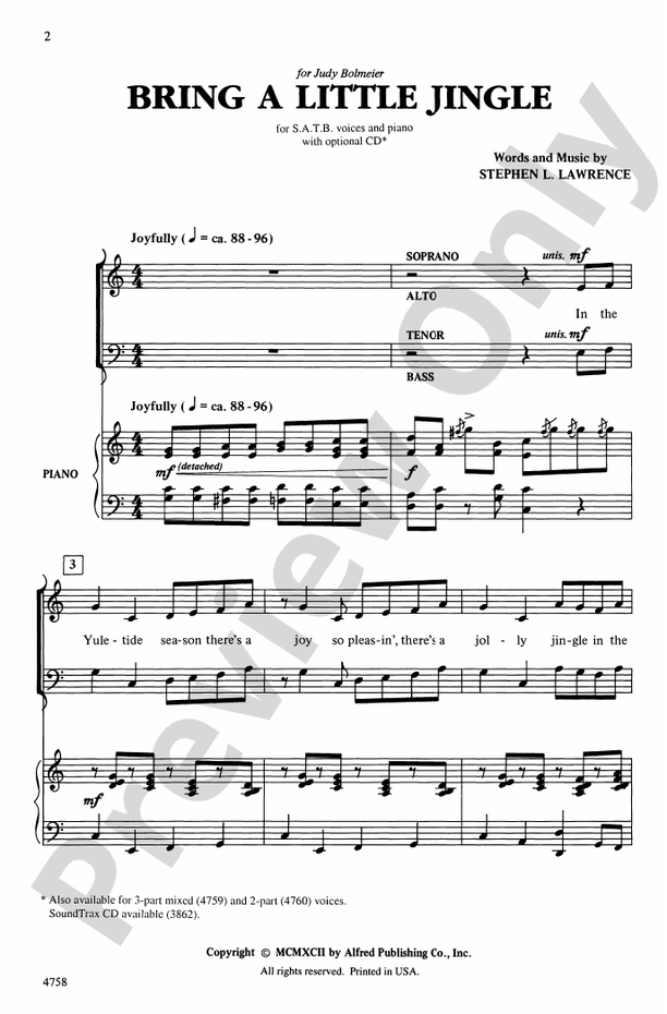 Bring a Little Jingle – SATB Choral Octavo (Digital Download)