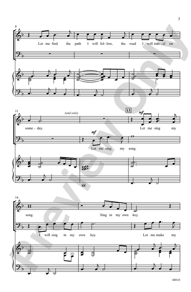 Let Me Sing My Song – SATB Choral Octavo (Digital Download)