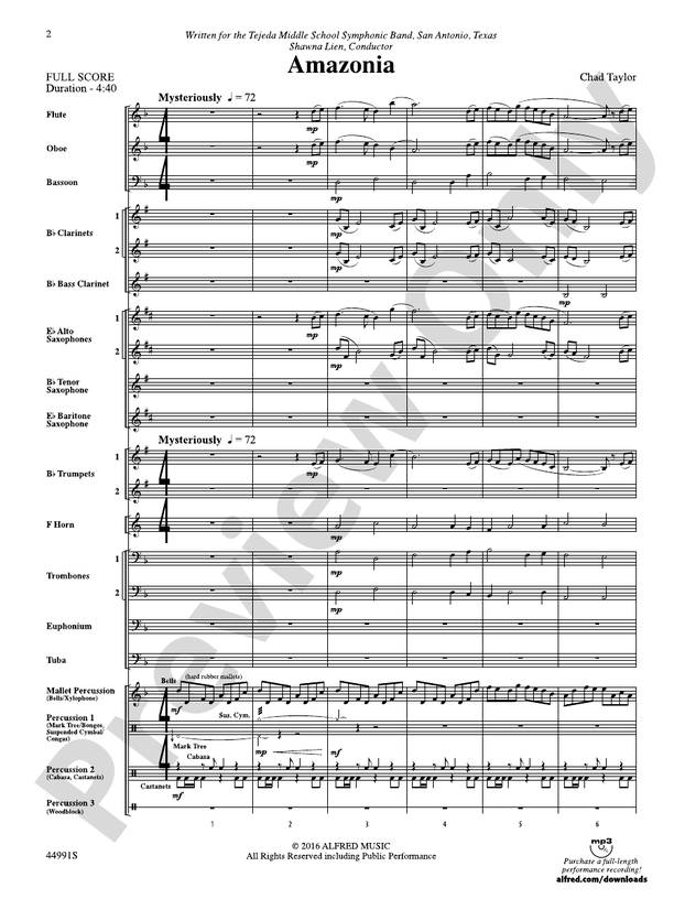 Amazonia - Concert Band Conductor Score & Parts (Digital Download)