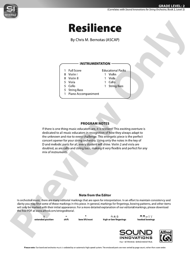 Resilience - String Orchestra Conductor Score & Parts (Digital Download)