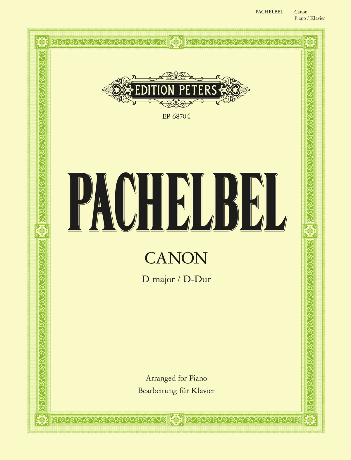 Pachelbel - Canon in D Major (EP68704) - Piano Solo (Digital Download)