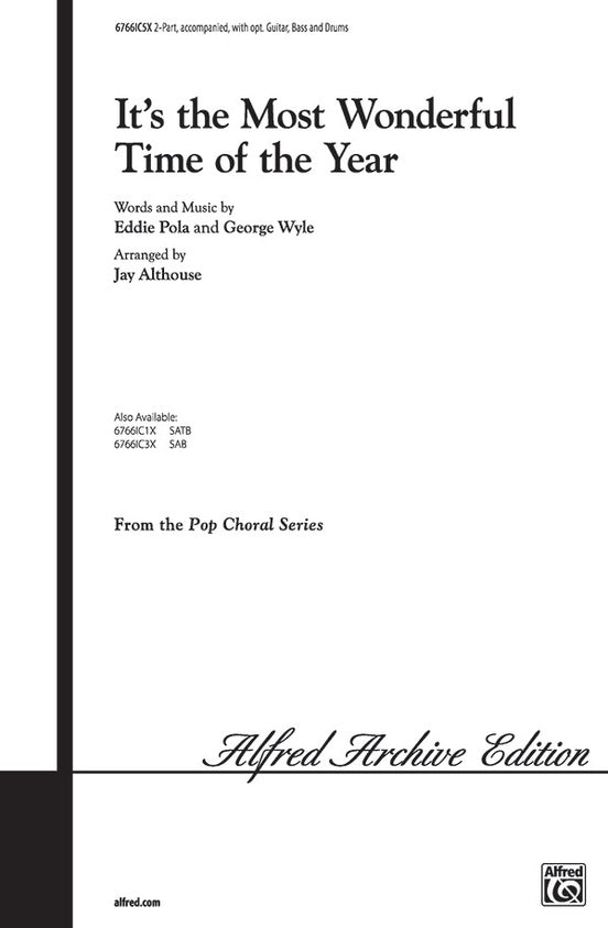 It's the Most Wonderful Time of the Year - Arr. Jay Althouse - 2-Part Choral Octavo (Digital Download)