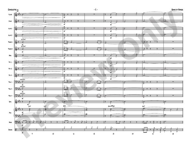 Game of Bones – Jazz Ensemble Conductor Score & Parts (Digital Download)
