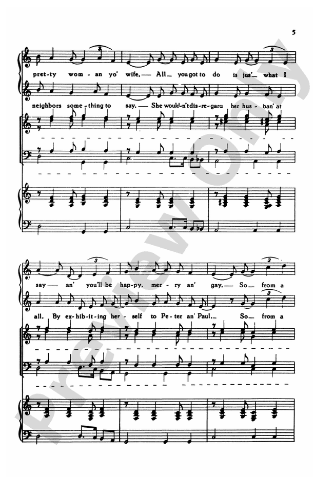 Marry a Woman Uglier Than You – TTBB Choral Octavo (Digital Download)