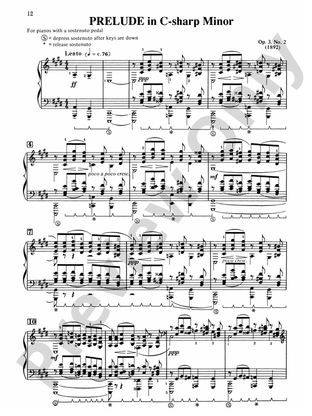 Rachmaninoff - Selected Works - Piano (Digital Download)