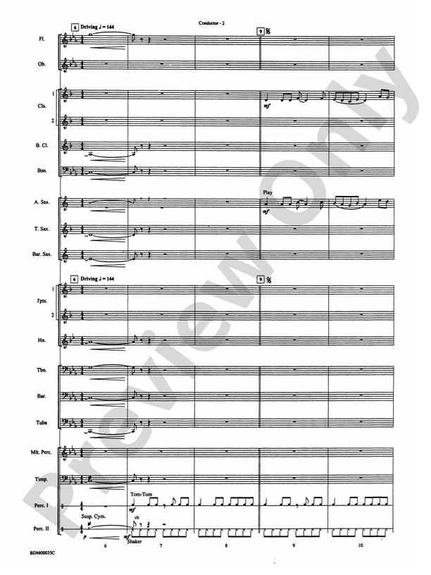 Tribal War Chant - Concert Band Conductor Score & Parts (Digital Download)