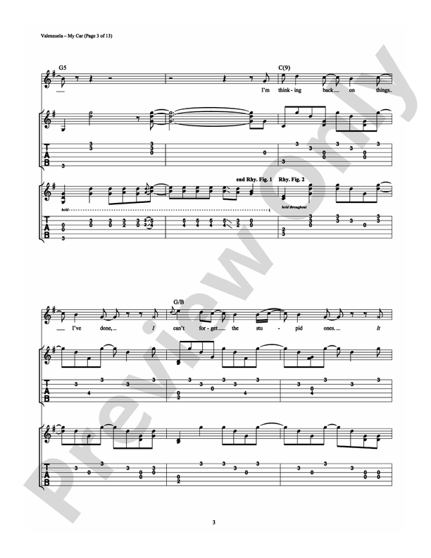 My Car - Guitar TAB (Digital Download)