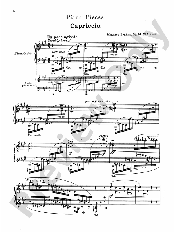 Brahms - Piano Works (Volume II - Op. 76-119 & 5 Etudes) - Piano Solo (Digital Download)