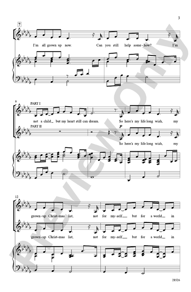 Grown-Up Christmas List – 2-Part Choral Octavo (Digital Download)