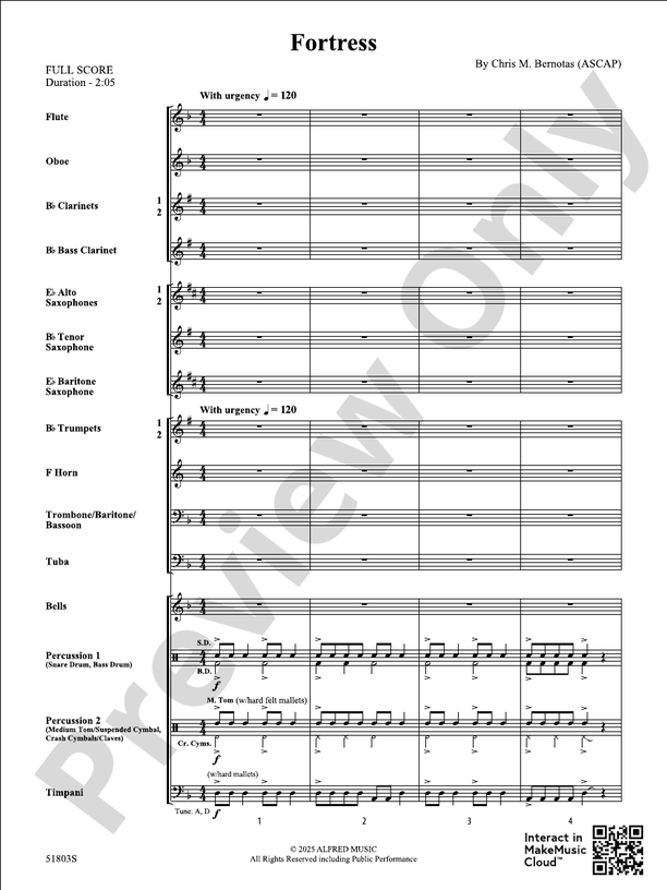 Fortress - Concert Band Conductor Score & Parts(Digital Download)