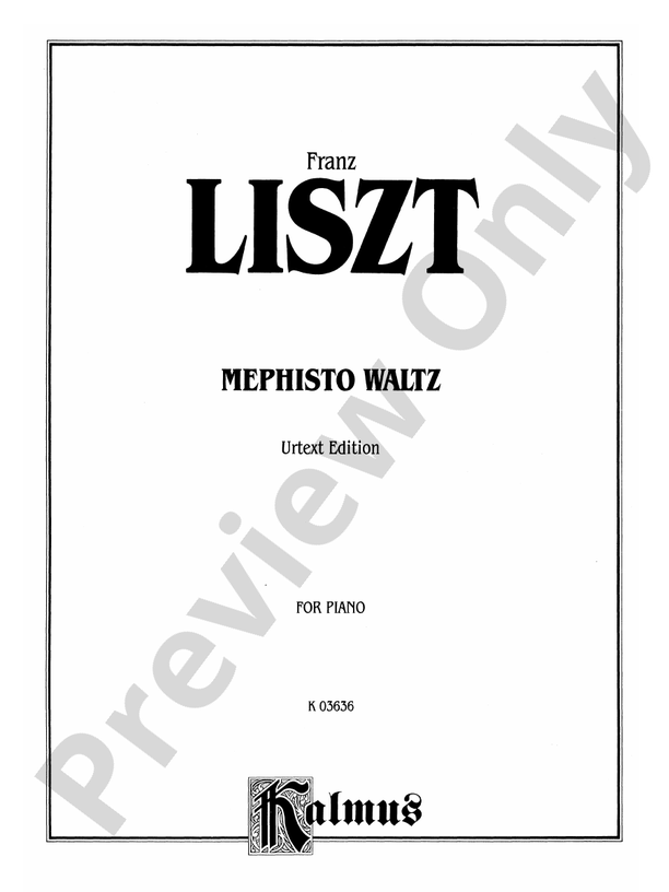 Liszt - Mephisto Valse - Piano Solo (Digital Download)