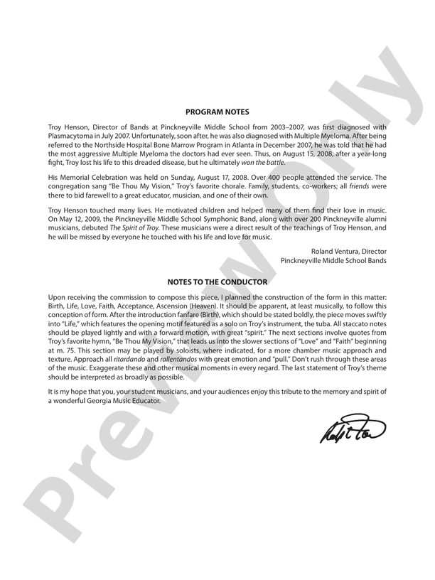 The Spirit of Troy - Concert Band Conductor Score & Parts (Digital Download)