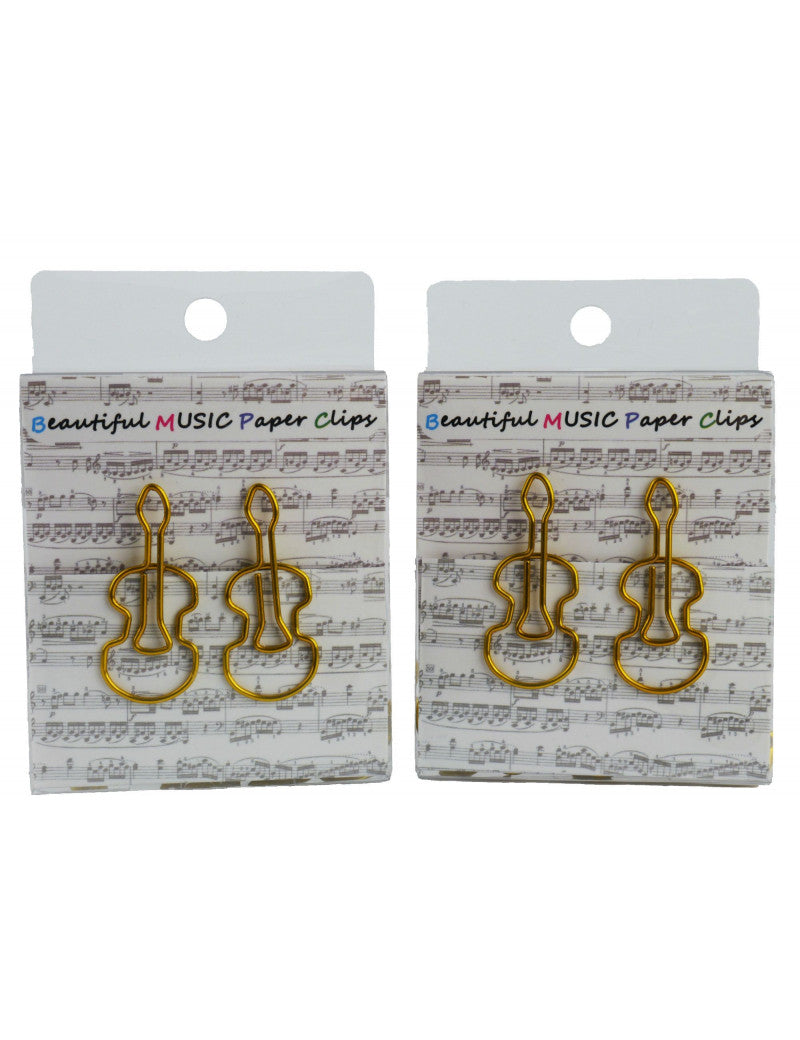 Paper Clips Pack of 15 Golden Violins