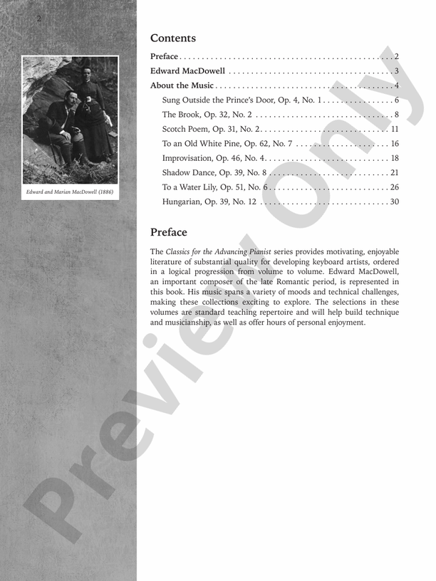 Classics for the Advancing Pianist: Edward MacDowell, Book 2: Late Intermediate to Early Advanced Repertoire - Piano (Digital Download)