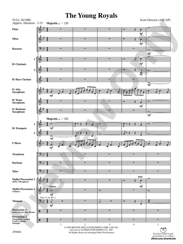 The Young Royals - Concert Band Conductor Score & Parts (Digital Download)