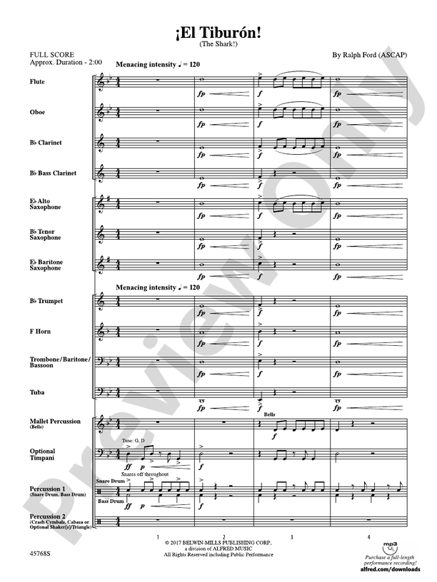 El Tiburon! (The Shark) - Concert Band Conductor Score & Parts (Digital Download)
