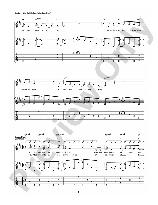 You Had Me from Hello - Guitar TAB (Digital Download)