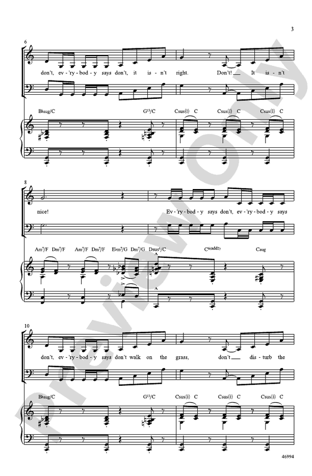 Everybody Says Don't – SATB Choral Octavo (Digital Download)