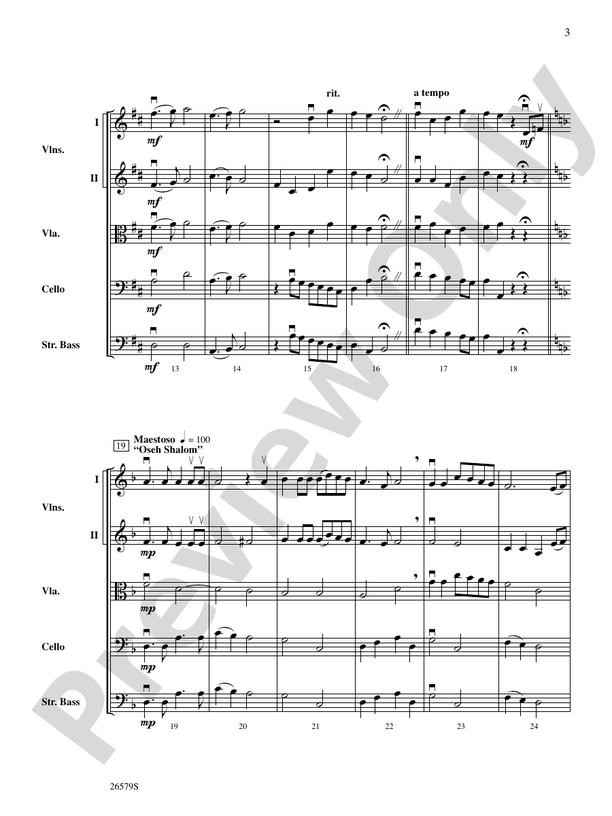 A Festival of Lights – String Orchestra Conductor Score & Parts (Digital Download)