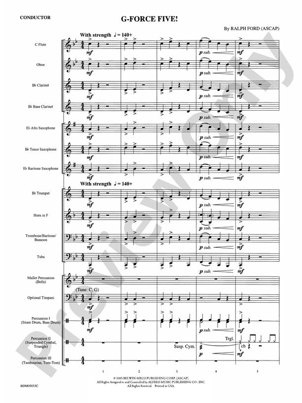 G-Force Five! - Concert Band Conductor Score & Parts (Digital Download)