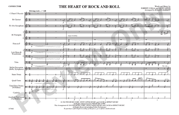 The Heart of Rock and Roll – Marching Band Conductor Score & Parts (Digital Download)