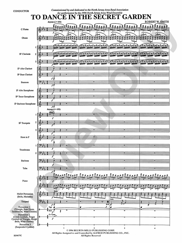 To Dance in the Secret Garden - Concert Band Conductor Score & Parts (Digital Download)