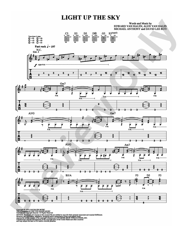 Light Up The Sky - Guitar TAB (Digital Download)