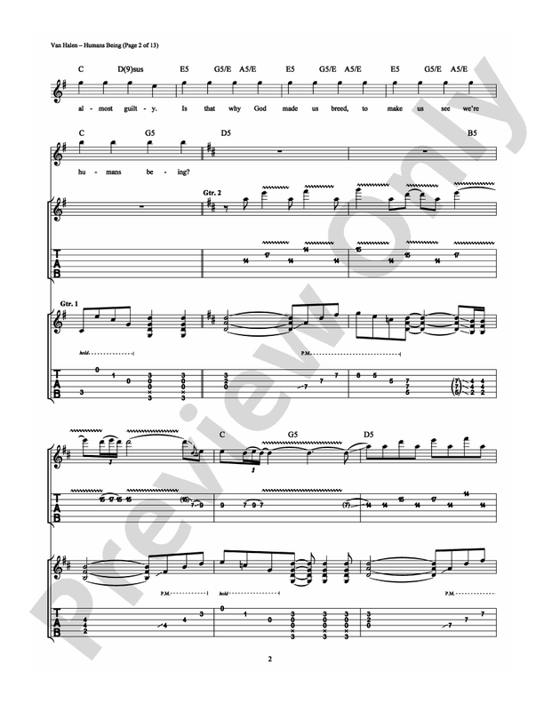 Humans Being - Guitar TAB (Digital Download)