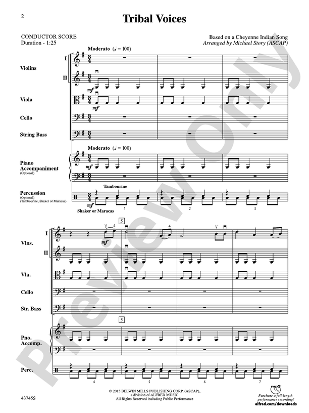 Tribal Voices – String Orchestra Conductor Score & Parts (Digital Download)