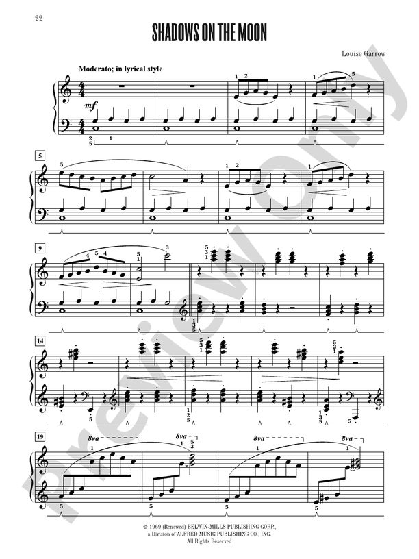 Shadows on the Moon - Piano Solo (Digital Download)