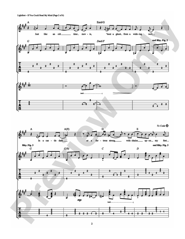 If You Could Read My Mind - Guitar TAB (Digital Download)