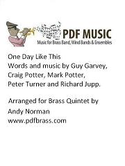 One Day Like This - Brass Quintet (Digital Download)