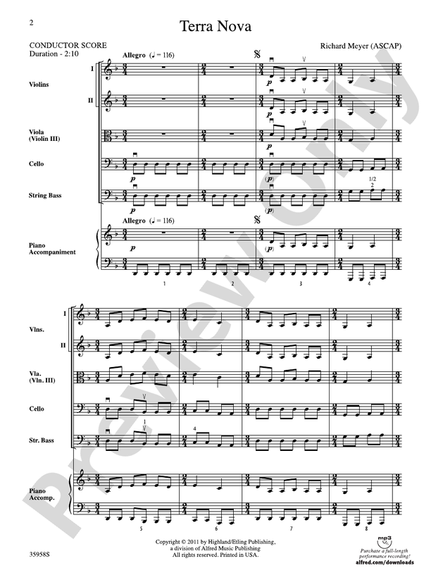 Terra Nova – String Orchestra Conductor Score & Parts (Digital Download)