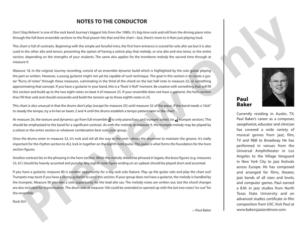Don't Stop Believin' - Jazz Ensemble Conductor Score & Parts (Digital Download)