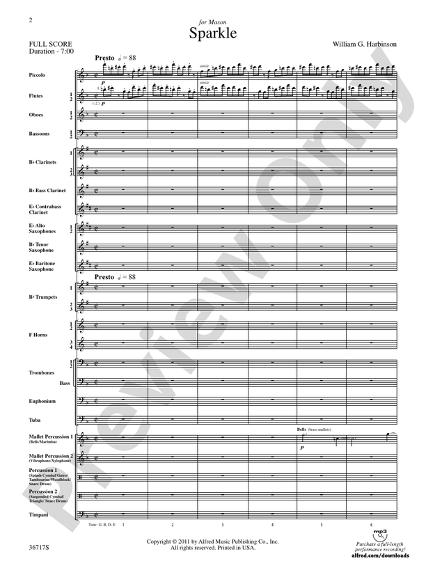 Sparkle - Concert Band Conductor Score & Parts (Digital Download)