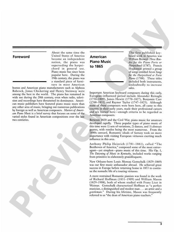 Masters of American Piano Music - Piano (Digital Download)