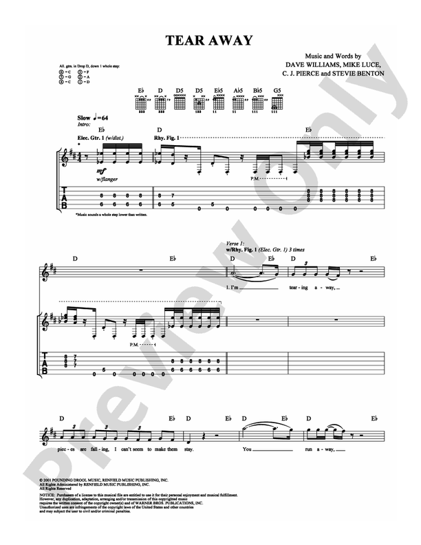 Tear Away - Guitar TAB (Digital Download)