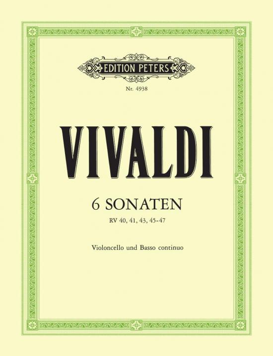 Vivaldi - 6 Sonatas - Cello/Piano Accompanient edited by Hellmann Peters EP4938