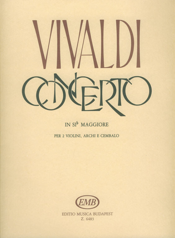 Vivaldi - Concerto in BbMaj RV524 - 2 Violins/Piano Accompaniment EMB Z6483
