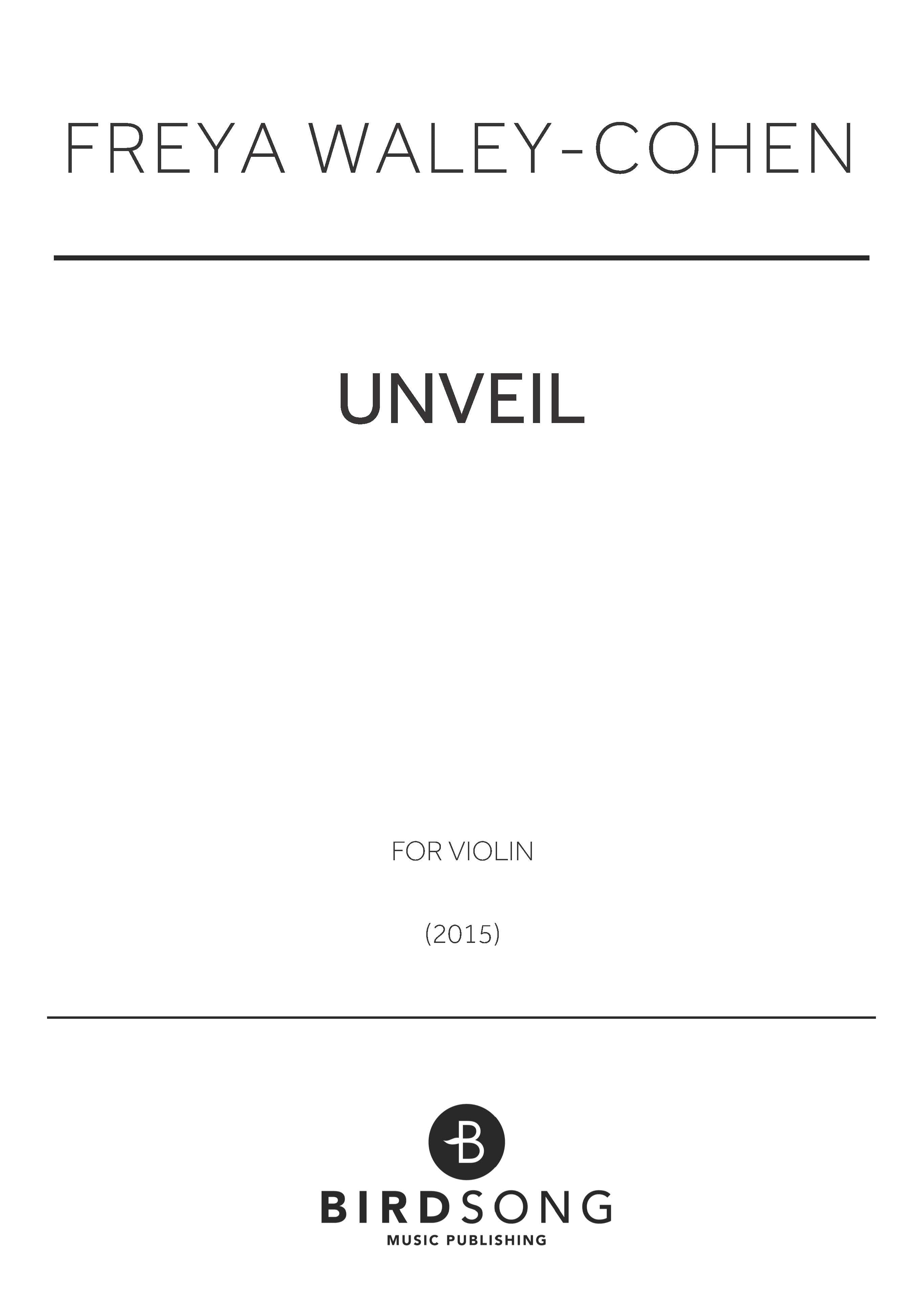 Unveil - Freya Waley-Cohen - Violin (Digital Download)