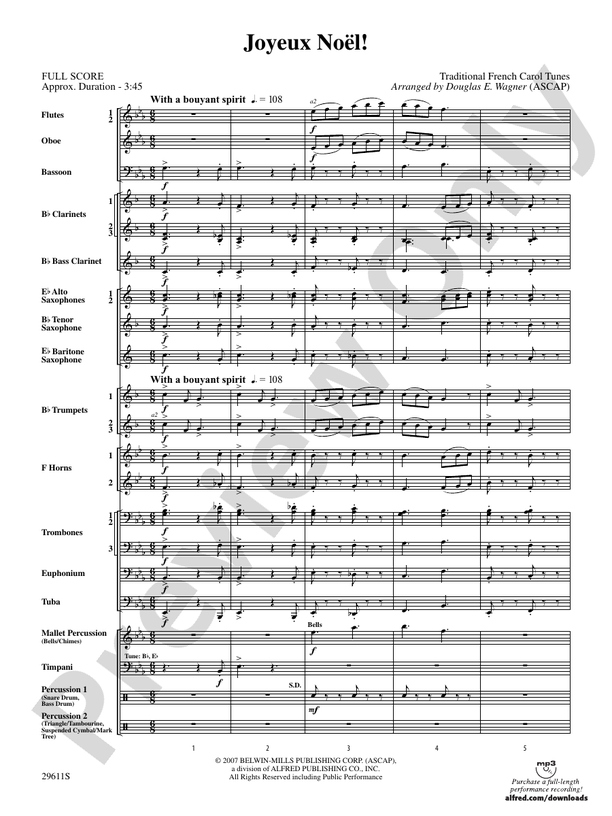 Joyeux No√´l! - Concert Band Conductor Score & Parts (Digital Download)