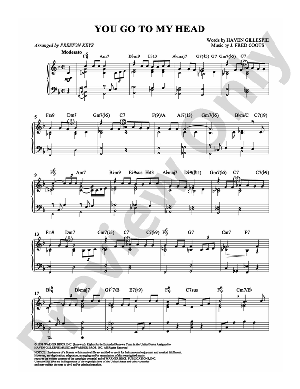 You Go To My Head - Piano (Digital Download)