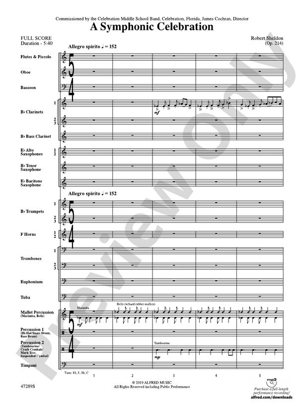 A Symphonic Celebration - Concert Band Conductor Score & Parts (Digital Download)