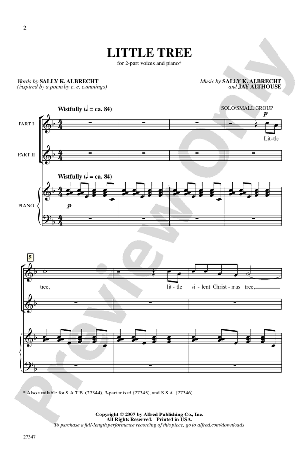 Little Tree – 2-Part Choral Octavo (Digital Download)